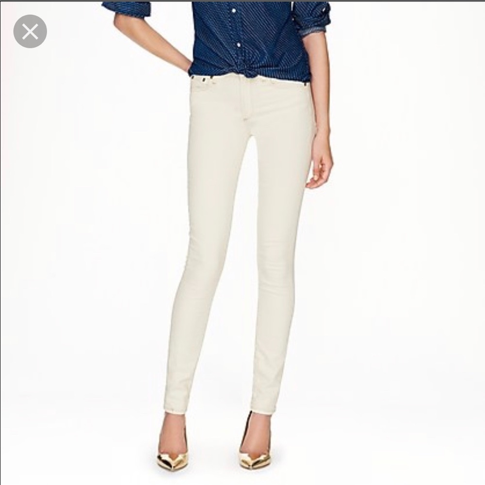 J. Crew Toothpick Jean in Ecru (off white) sz 27